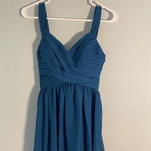 Teal Chiffon and Silk Party Dress